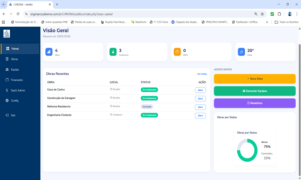CHRONA — Sistema de Gestão de Obras